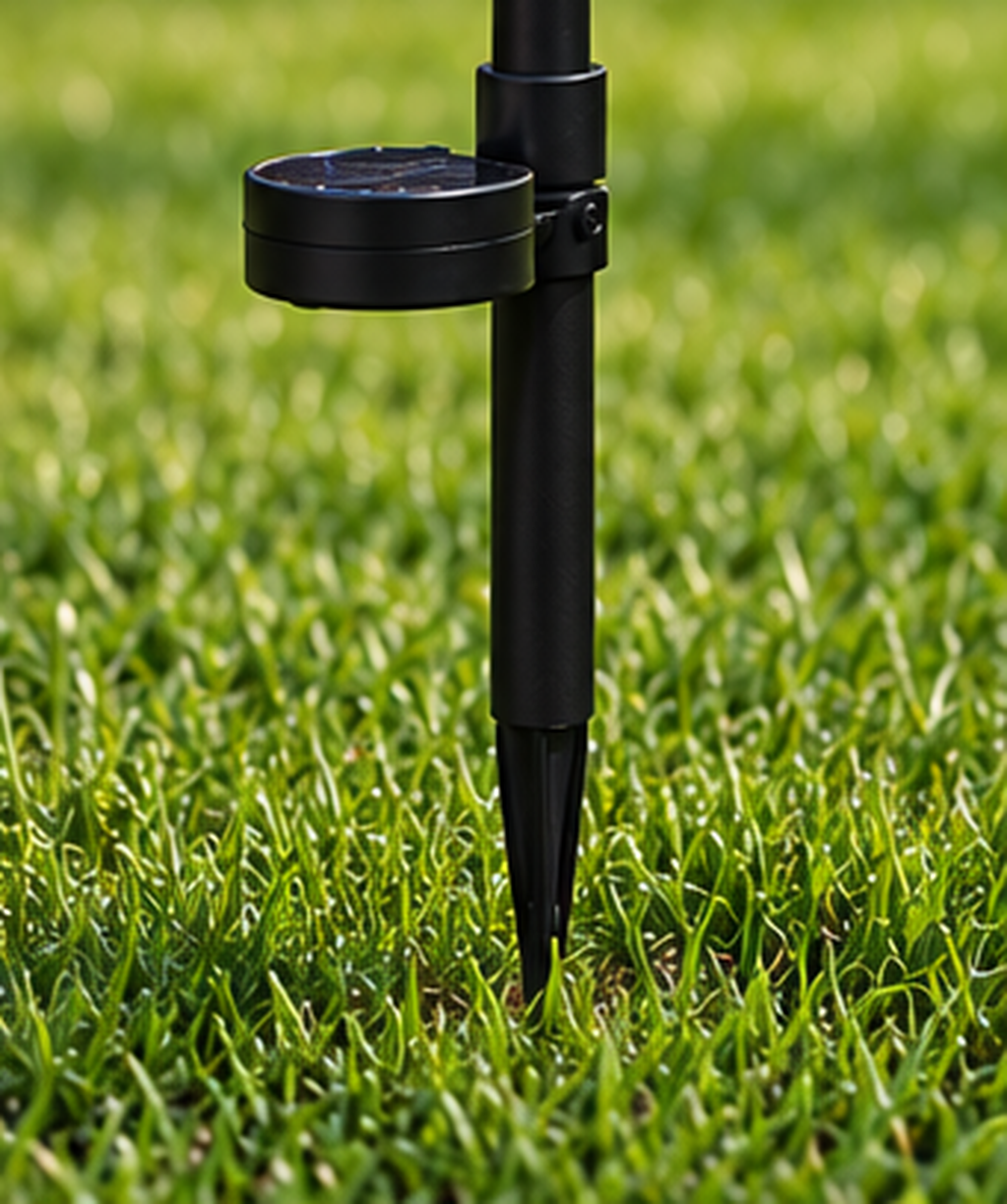 High resolution detail of Decasa solar garden light stake