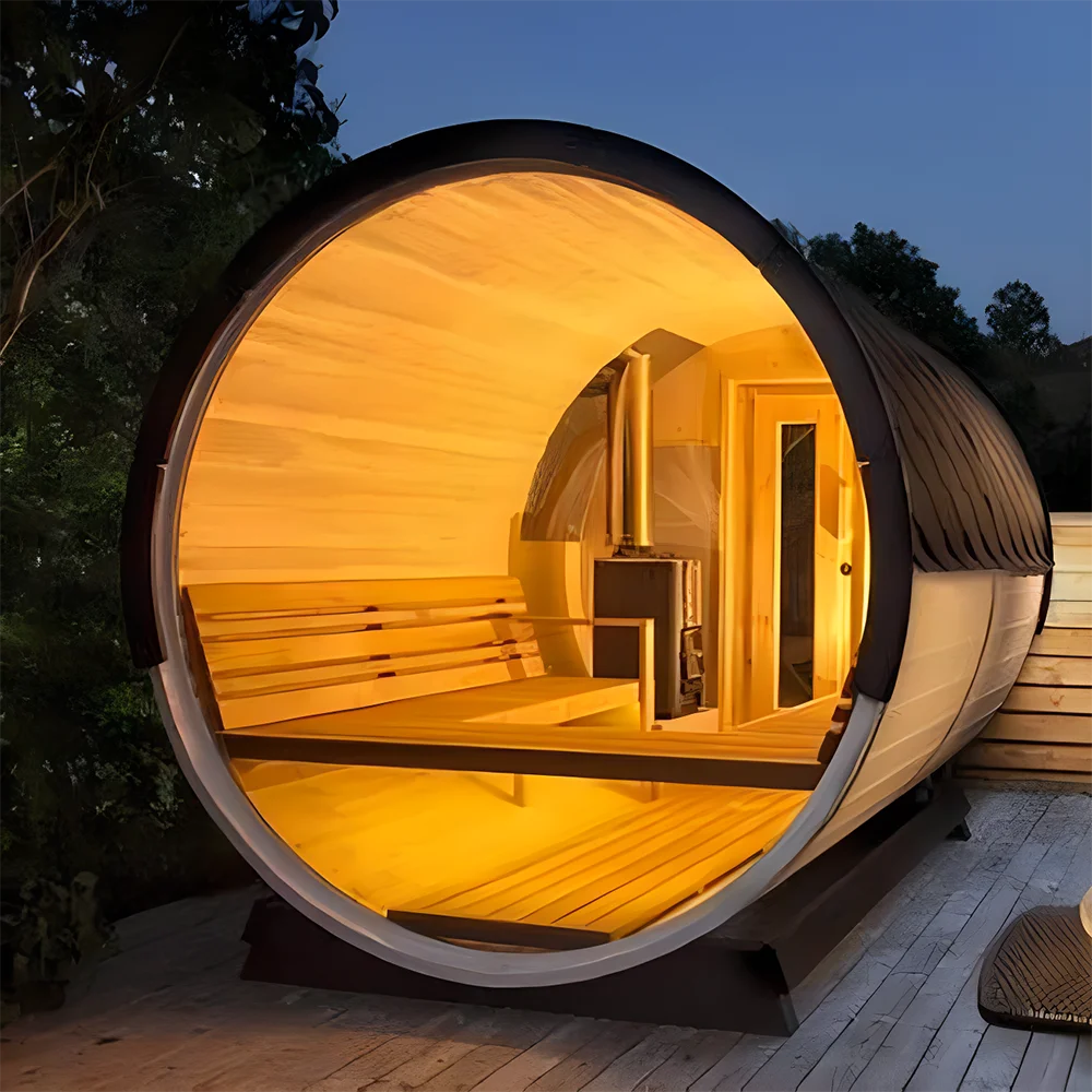 DwellingPlace Modern Outdoor Sauna Garden Cedar Barrel