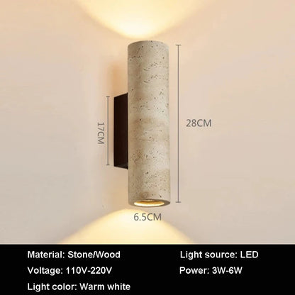 Decasa Travertine Stone Wall Sconce