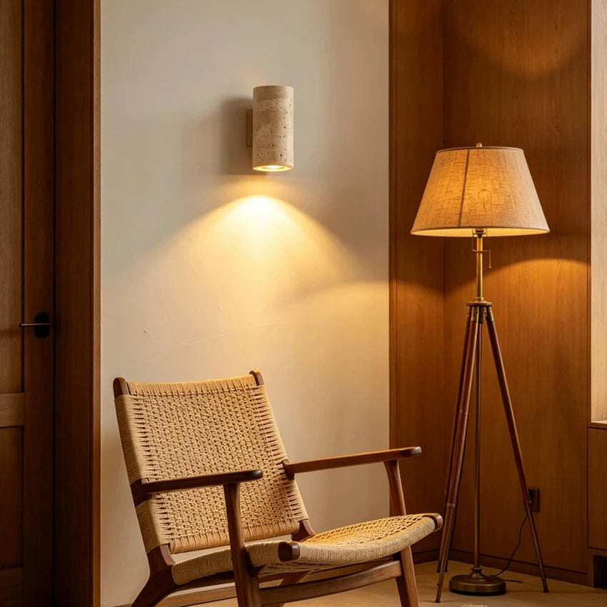 Decasa Travertine Stone Wall Sconce