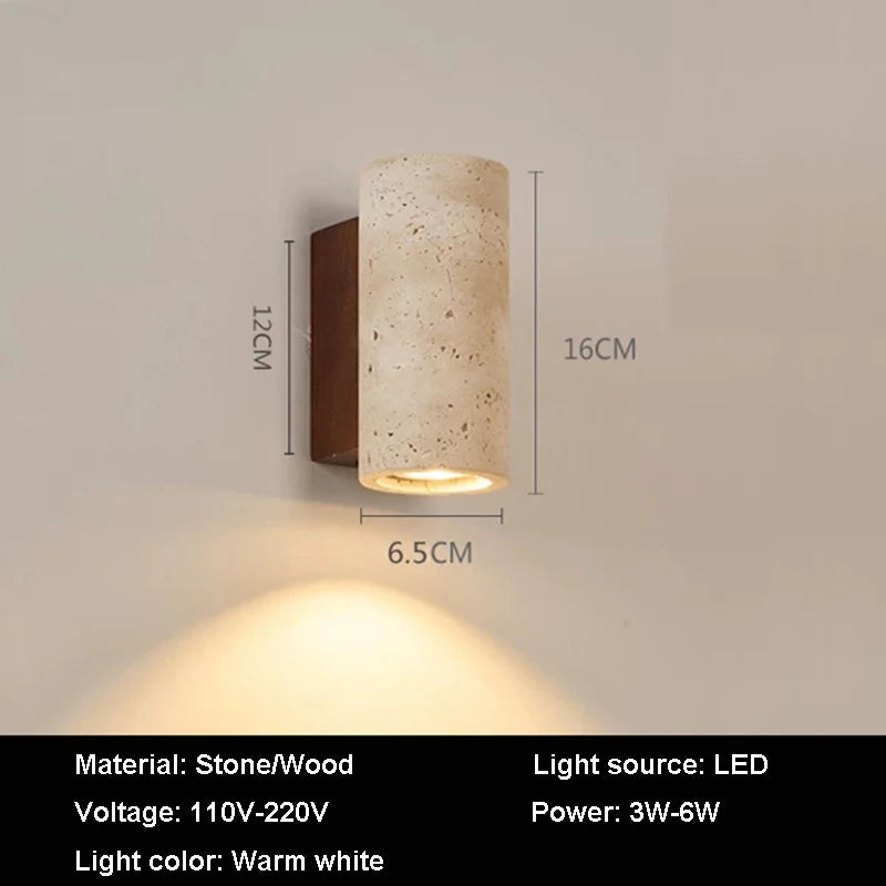 Decasa Travertine Stone Wall Sconce