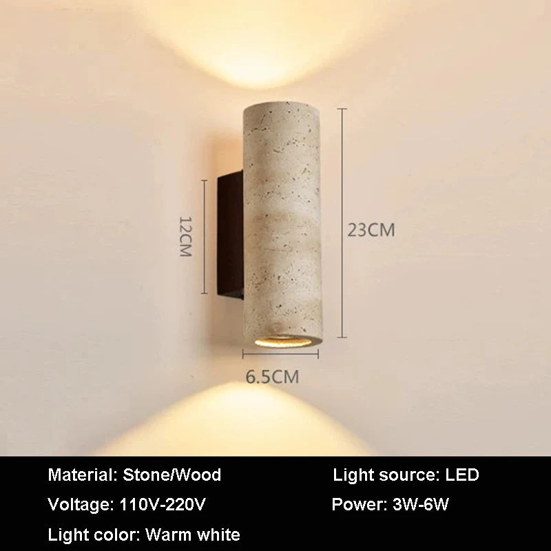 Decasa Travertine Stone Wall Sconce