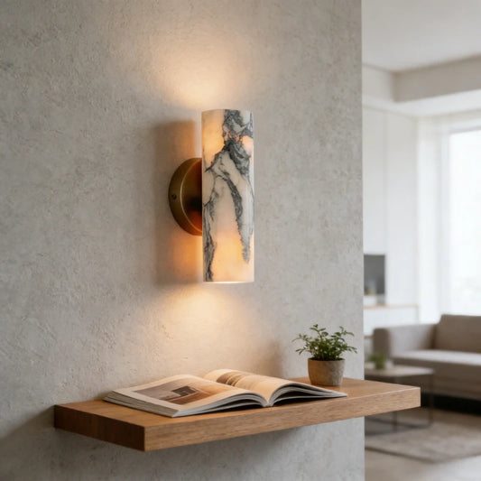 Decasa Marble Cylinder Wall Sconce