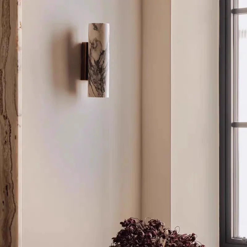 Decasa Marble Cylinder Wall Sconce