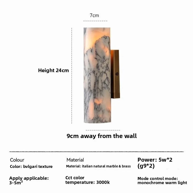 Decasa Marble Cylinder Wall Sconce