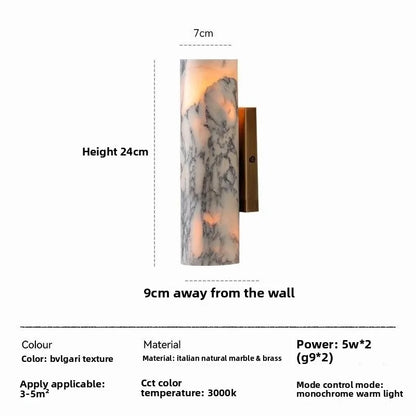 Decasa Marble Cylinder Wall Sconce